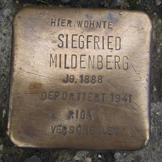 Stolperstein à la mémoire de Siegfried Mildenberg