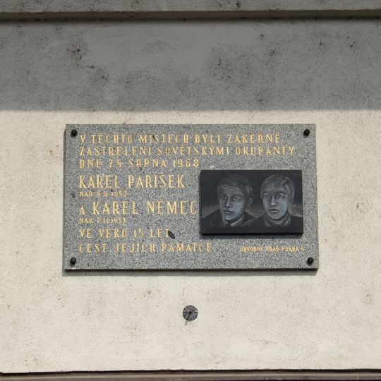 Memorial to victims of the occupation of Czechoslovakia 21st August 1968