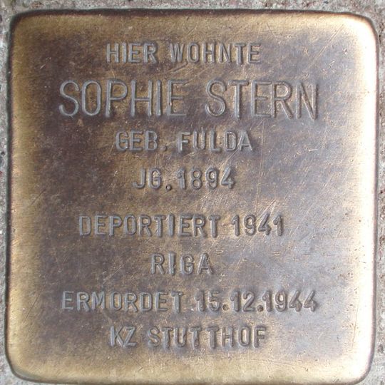 Stolperstein à la mémoire de Sophie Stern