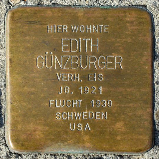 Stolperstein en memoria de Edith Günzburger
