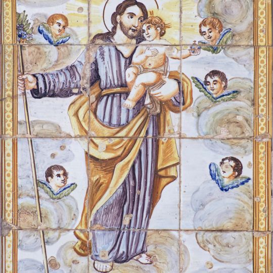 Ceramic panel of Saint Joseph at Sant Josep street