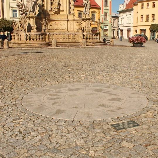 Památná dlažba v Uničově na Masarykově náměstí