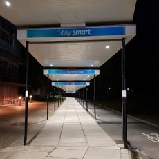 Covered walkway linking the former Langwith College to Central Hall and Vanbrugh College, University of York
