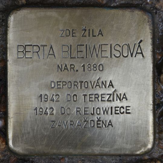 Stolperstein à la mémoire de Berta Bleiweisová