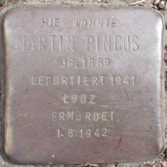 Stolperstein dedicated to Martin Pincus
