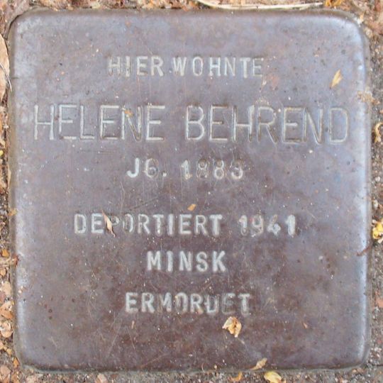 Stolperstein dedicated to Helene Behrend