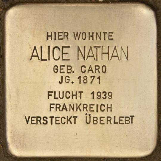 Stolperstein em memória de Alice Nathan