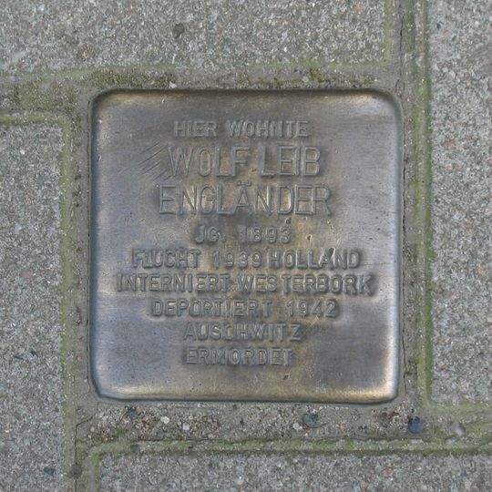 Stolperstein dedicated to Wolf Leib Engländer