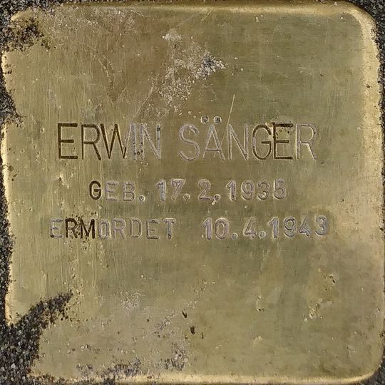 Stolperstein en memoria de Erwin Sänger