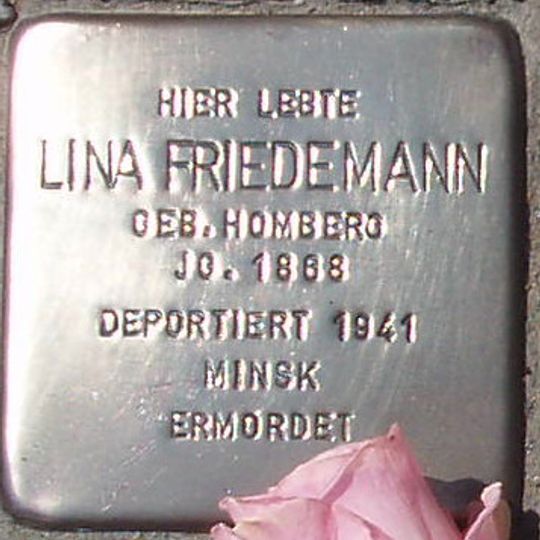 Stolperstein à la mémoire de Lina Friedemann