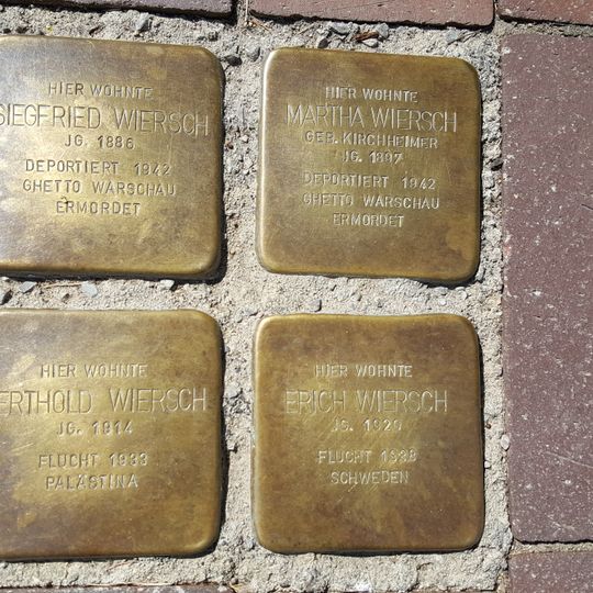 Stolperstein dedicated to Martha Wiersch