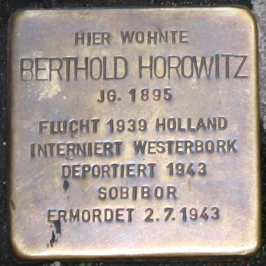 Stolperstein em memória de Berthold Horowitz