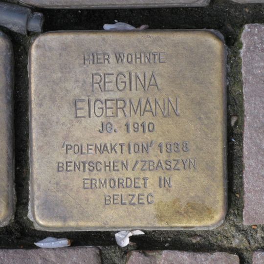 Stolperstein dedicated to Regina Eigermann