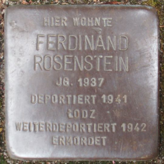 Stolperstein dedicated to Ferdinand Rosenstein