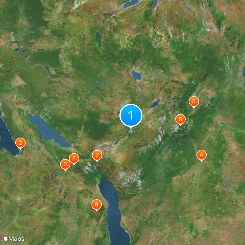 Wielkie Jeziora Afrykańskie Mapa