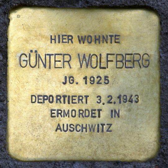 Stolperstein en memoria de Günter Wolfberg