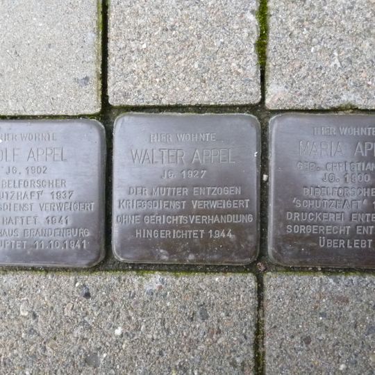 Stolperstein en memoria de Rolf Appel