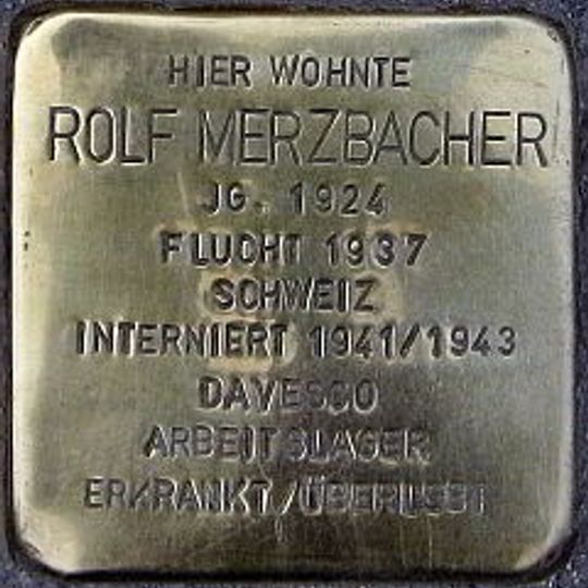 Stolperstein dedicated to Rolf Merzbacher