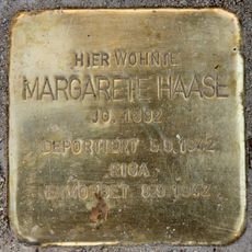 Stolperstein dedicated to Margarethe Haase