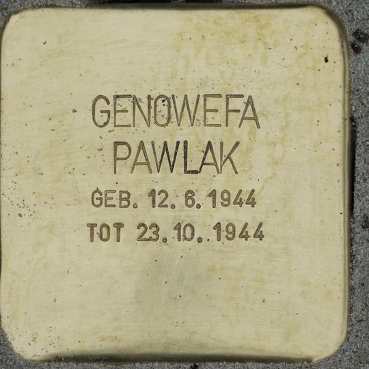 Stolperstein dedicated to Genowefa Pawlak