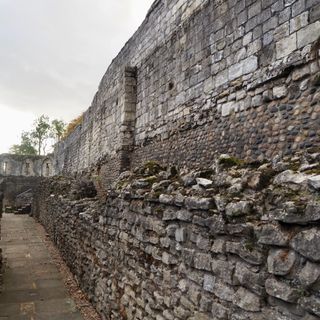 City wall from Multangular Tower to rear of number 8 St Leonards Place