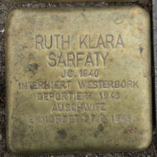 Stolperstein für Ruth Klara Sarfaty