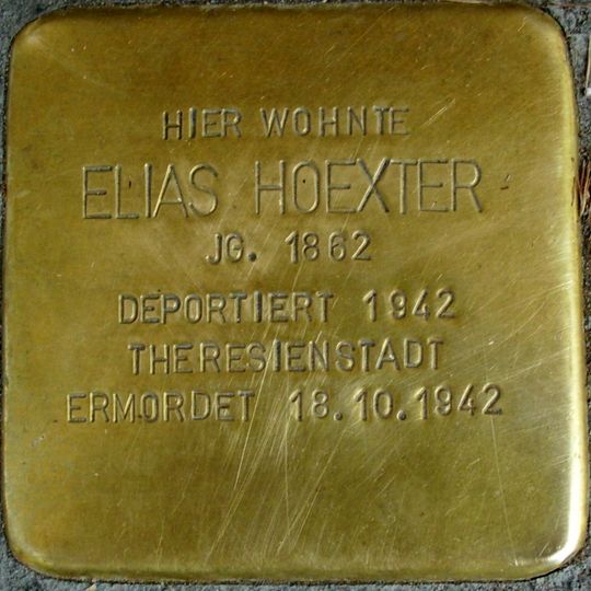 Stolperstein dedicated to Elias Hoexter