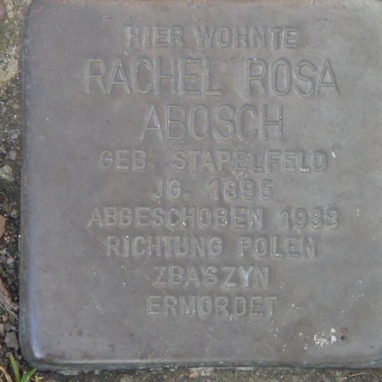 Stolperstein en memoria de Rachel Rosa Abosch