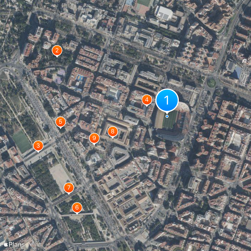 Estadio Mestalla Karte