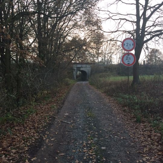 Železniční most přes cestu Vlčice - Nová Huť