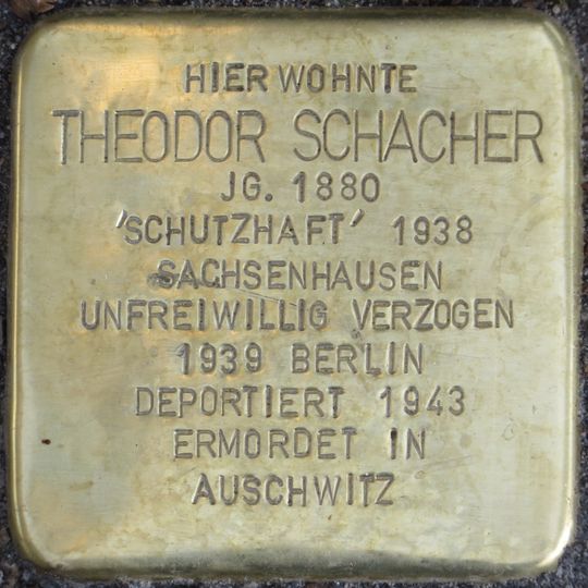 Stolperstein en memoria de Theodor Schacher