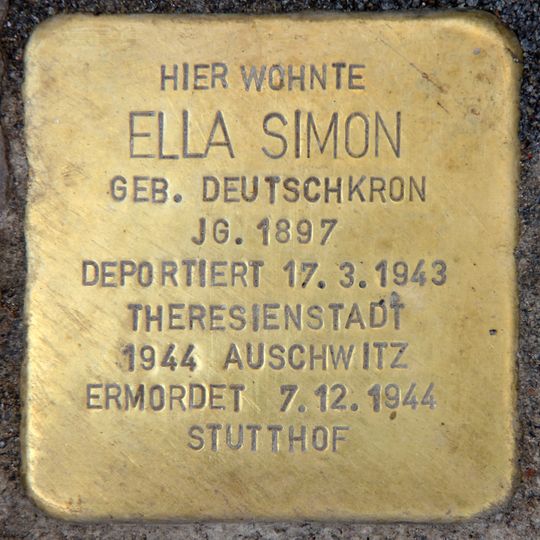 Stolperstein à la mémoire d’Ella Simon