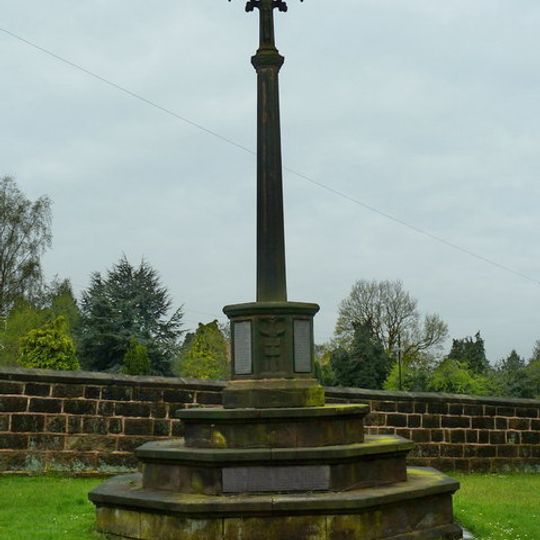 War memorial cross in the churchyard of St Laurence's Church