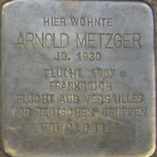 Stolperstein em memória de Arnold Metzger