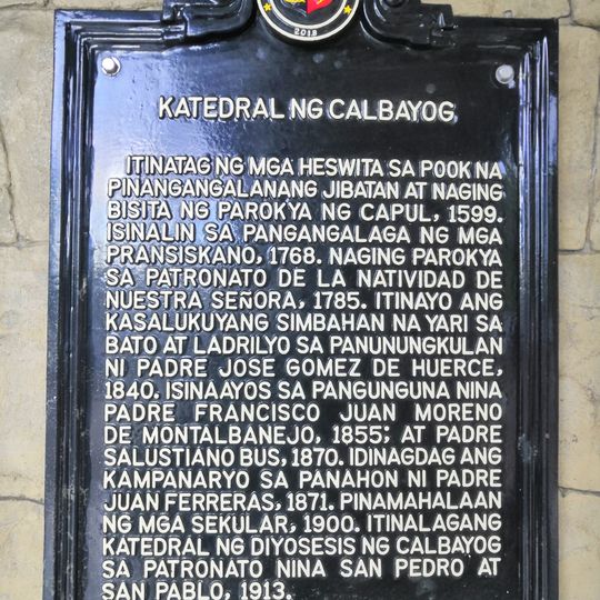 Cathedral of Calbayog historical marker