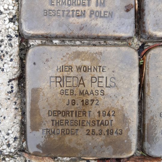 Stolperstein en memoria de Frieda Pels
