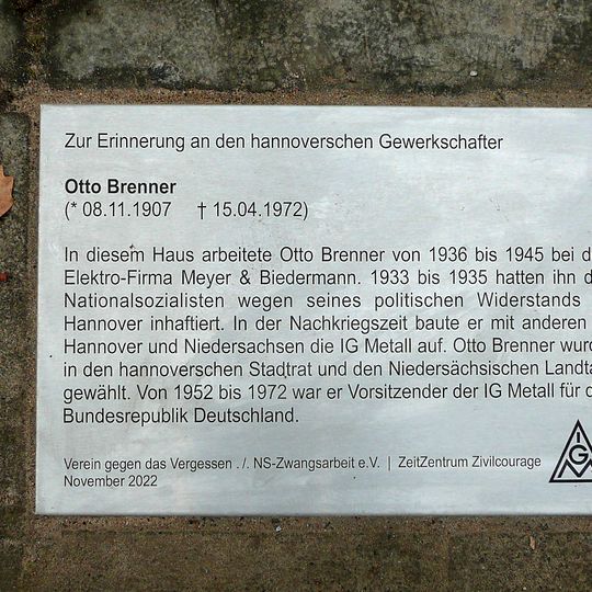 Gedenktafel für Otto Brenner