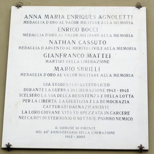 Plaque to the fallen of the Michelangelo high school