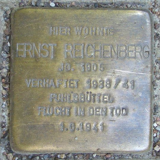 Stolperstein en memoria de Ernst Reichenberg