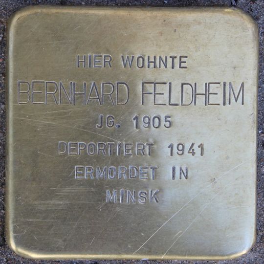 Stolperstein dedicated to Bernhard Feldheim