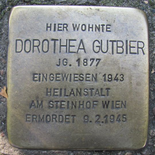 Stolperstein dedicated to Dorothea Gutbier