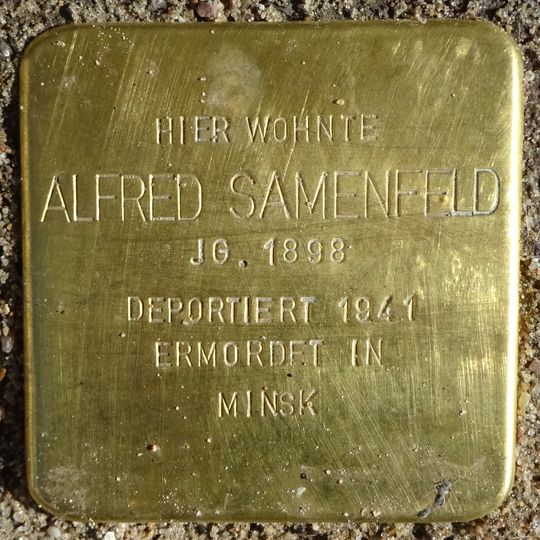 Stolperstein en memoria de Alfred Samenfeld