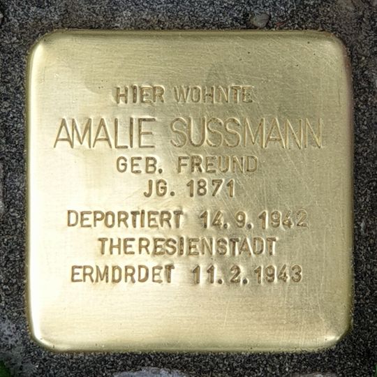 Stolperstein dedicated to Amalie Sussmann