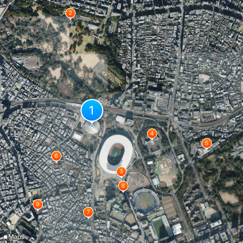 Tokyo Metropolitan Gymnasium Map