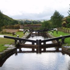 Rochdale Canal Lock 34 Warland Lower Lock And Attached Footbridge