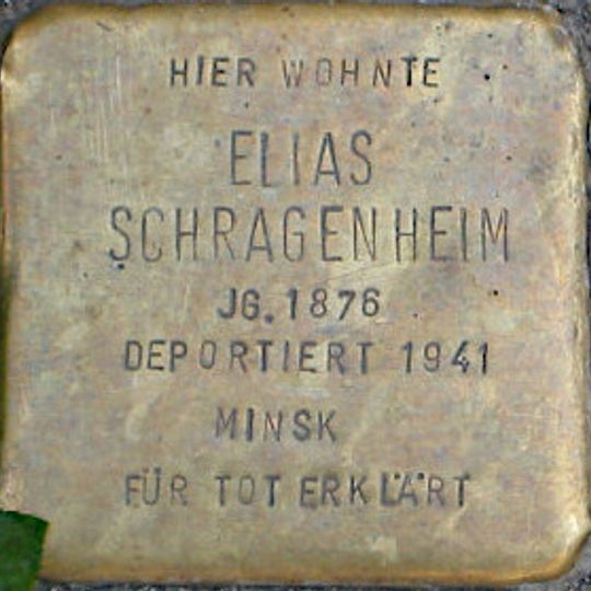 Stolperstein dedicated to Elias Schragenheim
