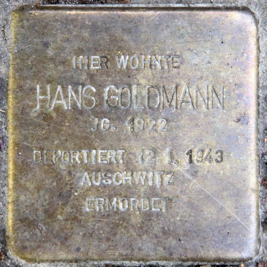 Stolperstein dedicated to Hans Goldmann