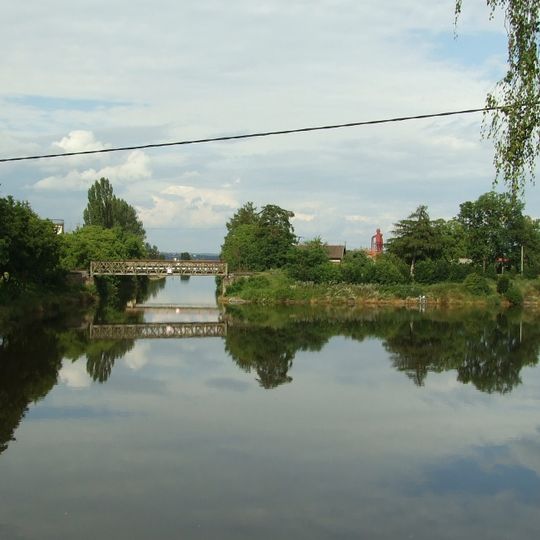 Former railway bridge over the canal in Lužec nad Vltavou
