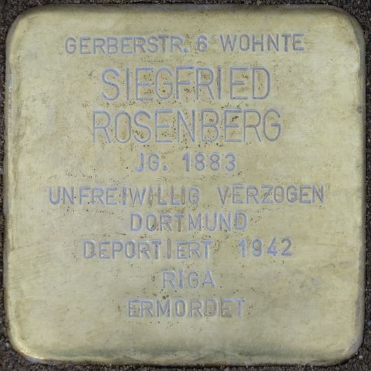 Stolperstein à la mémoire de Siegfried Rosenberg