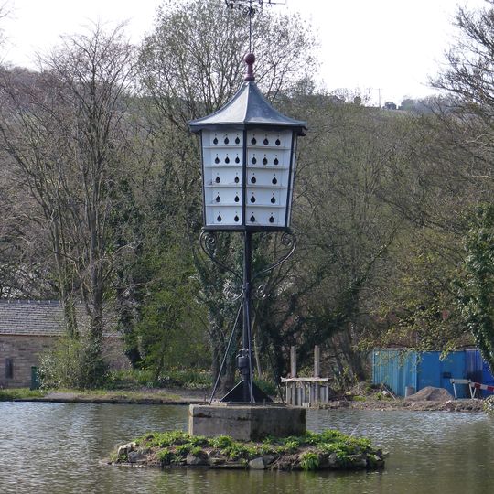 The Chinese Dovecot on island in lake to premises occupied by English Calico Limited